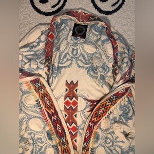 Johnny Was Multicolor Embroidered Cardigan